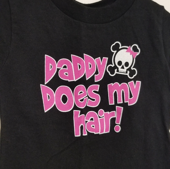 3/$25 Rabbit Skins "Daddy Does My Hair!" Graphic Tee Shirt 100% Cotton Size 12M - Picture 5 of 8